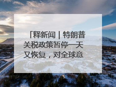释新闻｜特朗普关税政策暂停一天又恢复，对全球意味着什么？