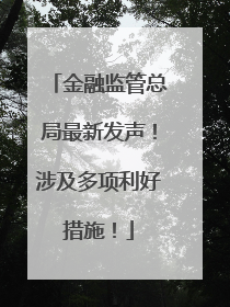 金融监管总局最新发声！涉及多项利好措施！