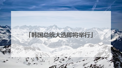 韩国总统大选即将举行
