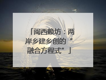 闽西赖坊：两岸乡建乡创的“融合方程式”