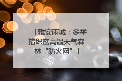 雅安雨城：多举措织密高温天气森林“防火网”