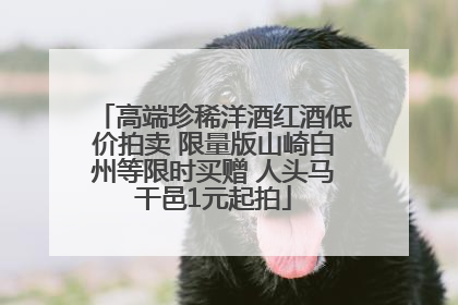 高端珍稀洋酒红酒低价拍卖 限量版山崎白州等限时买赠 人头马干邑1元起拍