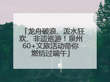 龙舟破浪、泼水狂欢、非遗巡游！泉州60+文旅活动带你燃情过端午