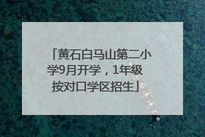 黄石白马山第二小学9月开学，1年级按对口学区招生