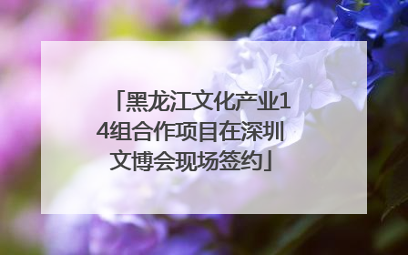 黑龙江文化产业14组合作项目在深圳文博会现场签约