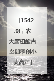 1542.9斤 农大腐植酸青岛即墨创小麦高产