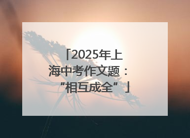 2025年上海中考作文题：“相互成全”