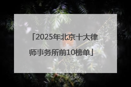 2025年北京十大律师事务所前10榜单