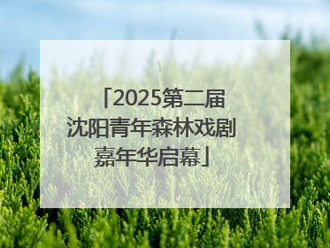 2025第二届沈阳青年森林戏剧嘉年华启幕