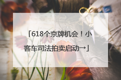 618个京牌机会！小客车司法拍卖启动→