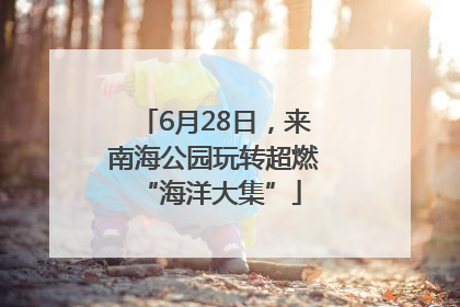 6月28日，来南海公园玩转超燃 “海洋大集”