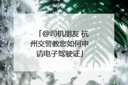 @司机朋友 杭州交警教您如何申请电子驾驶证