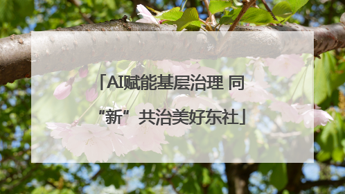 AI赋能基层治理 同“新”共治美好东社